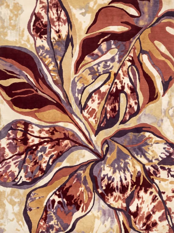 Original: monstera leaves in terracotta, rust and cream
