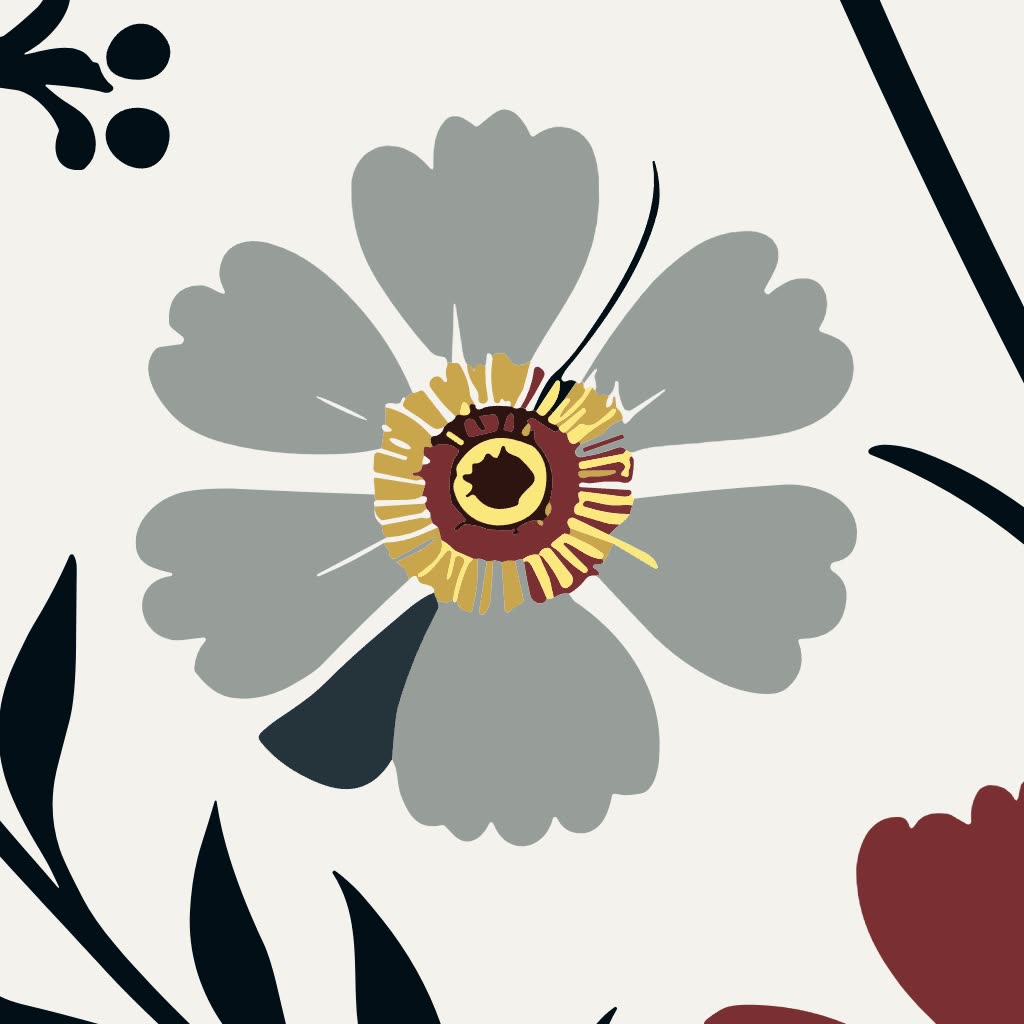 Vector at four times its size: the same flower with crisp edges