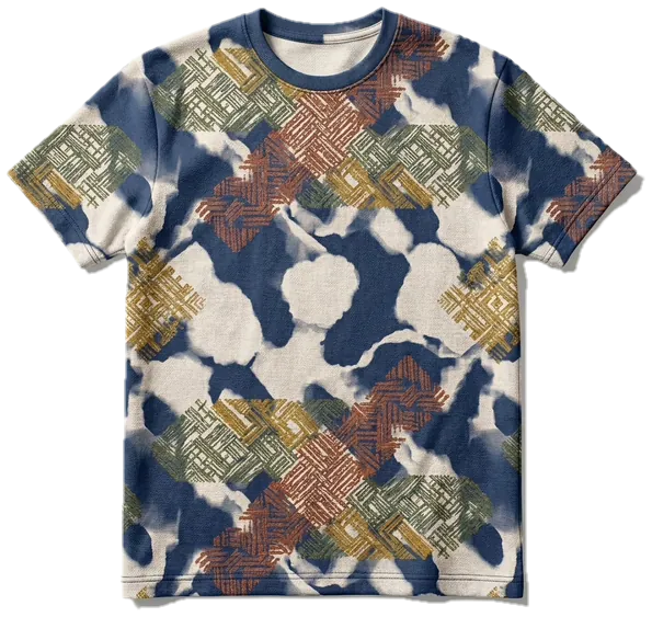 A T-shirt in the camouflage print